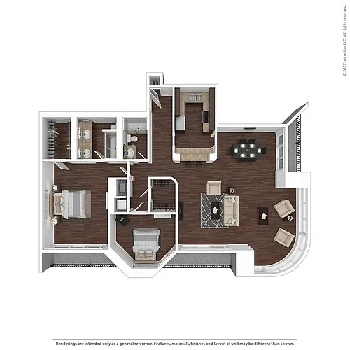 Floor plan B-C-F-G Two Bedroom