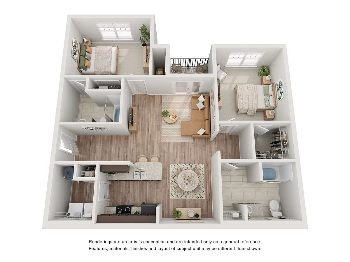 Floor plan 2 Bedroom Two Bathroom