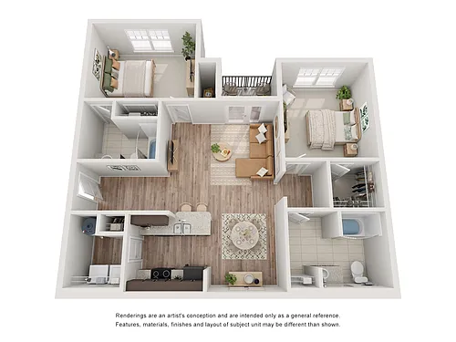 Floor plan 2 Bedroom Two Bathroom