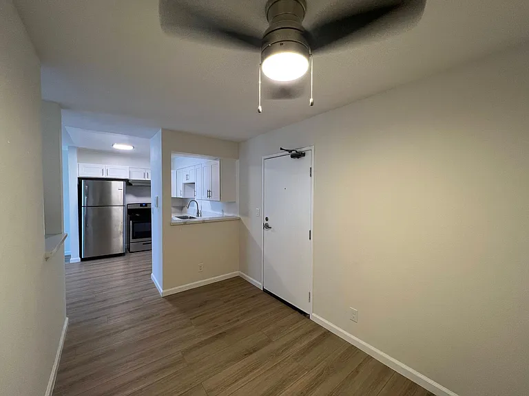 Dining area with new ceiling fan!