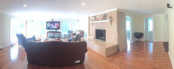 living room with fireplace