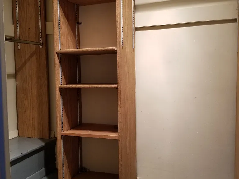 Master Closet with built-in shelving