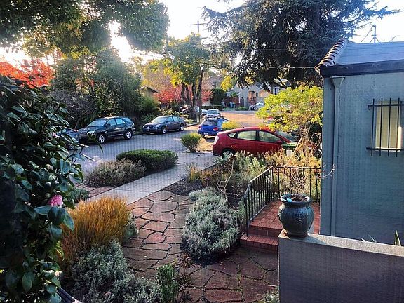 Street view of tree-lined Miramar Avenue, in Thousand Oaks neighborhood, 1 block long, from adjacent home