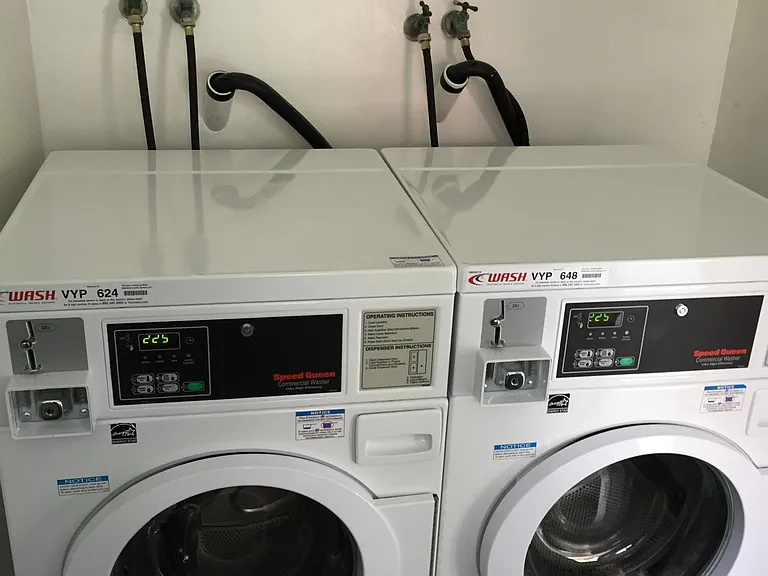 All ways available, 2 commercial grade ,Speed Queen washers and 2 dryers. Pay with convenient Phone-App, or by coin.