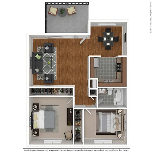 Floor plan Large 2 Bed 1 Bath