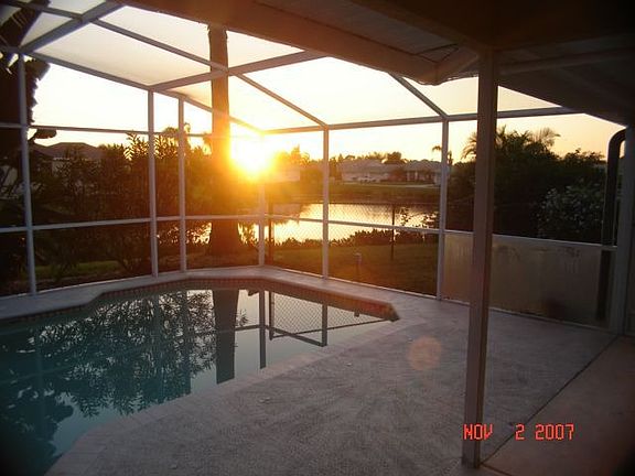 Pool at sunset