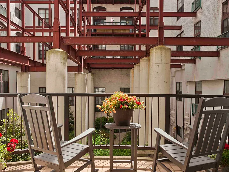Interior courtyard with original steel and timber frame