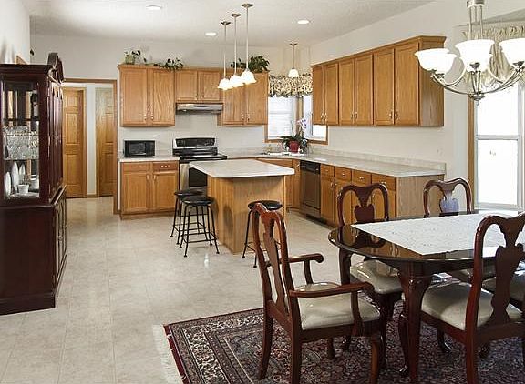 Informal dining area and kitchen.