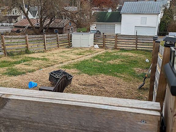Fenced backyard