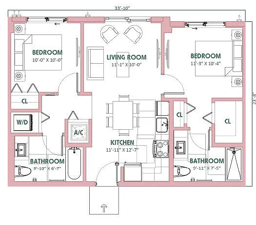 Floor plan 2B2 B80 WF