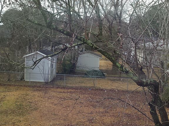 large partially fenced backyard