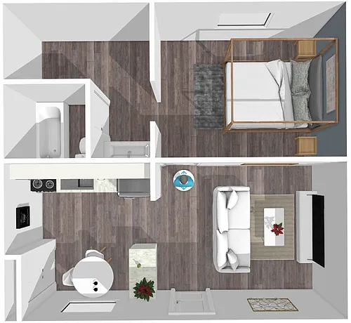 Floor plan 1 Bedroom, 1 Bathroom
