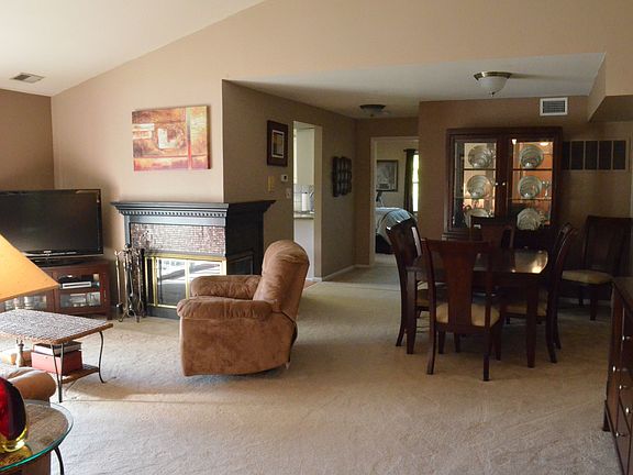 Living and Dining Room with vaulted ceiling