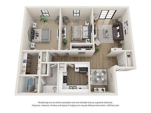 Floor plan 986sf
