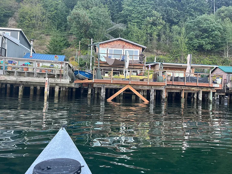 View from the kayak at high tide.