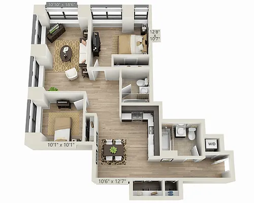 Floor plan Two Bedroom B2C
