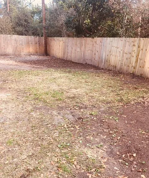 Fenced backyard