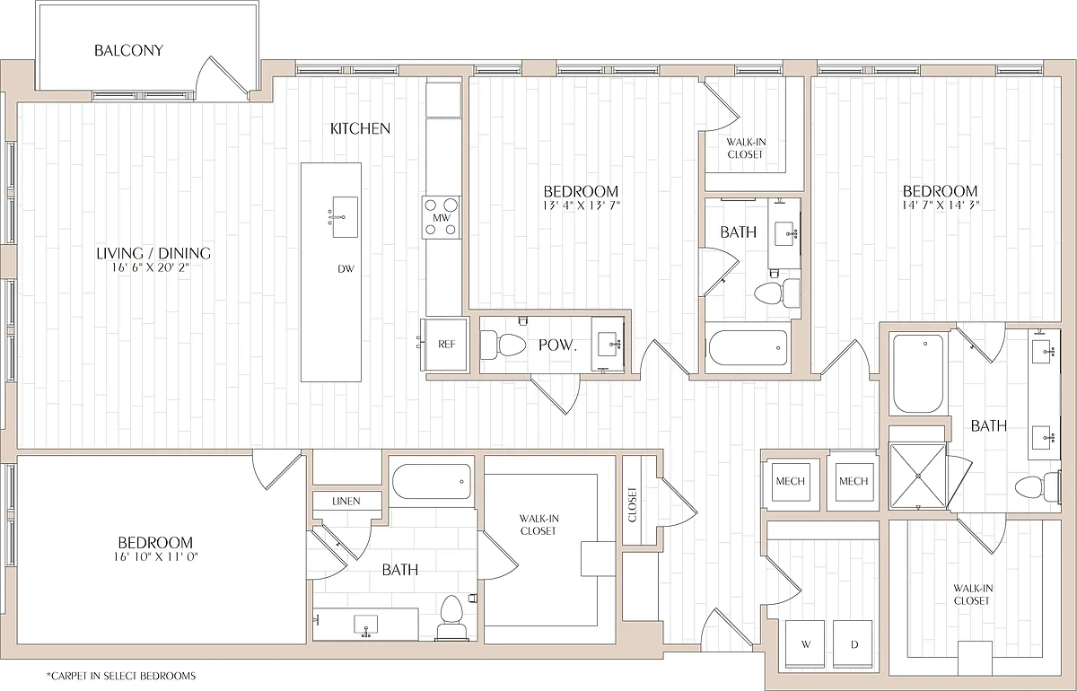 Floor plan 3 Bed/2.5 Bath-C01