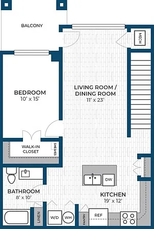 Floor Plan 1E | Seasons at Grafton | Apartments in Grafton, WI Floor Plan 1E | Seasons at Grafton | Apartments in Grafton, WI