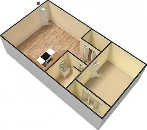 East Manor 1 Bedroom Floor Plan 3D East Manor 1 Bedroom Floor Plan 3D