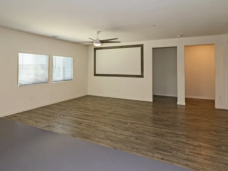 This is the great room as viewed from the kitchen.