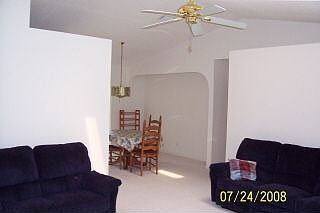 L-shaped living/dining room
