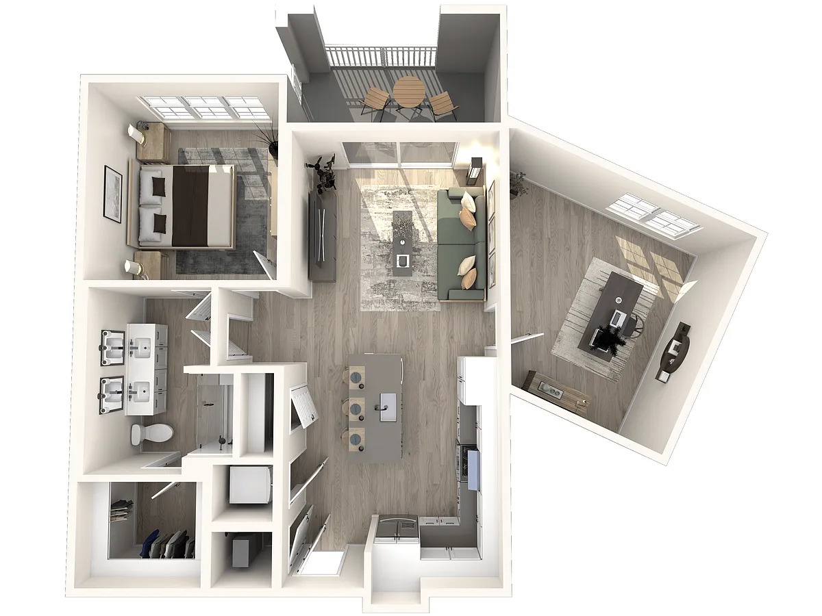 Floor plan 1C (w/ Den)