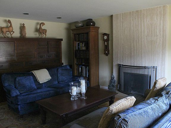 Living room with fireplace