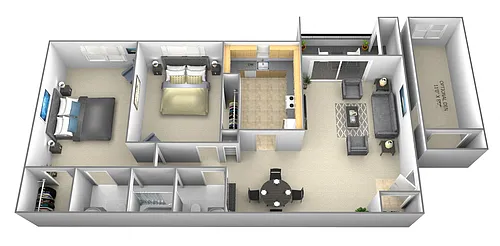Floor plan 2 Bedrooms 1.5 Bath