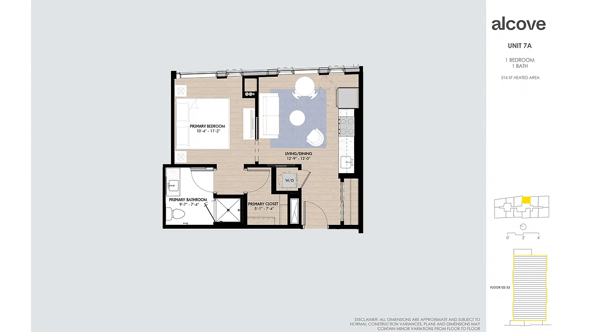 Floor plan Alcove One Bedroom 07