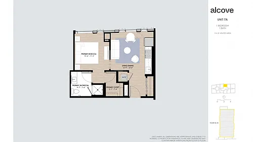 Floor plan Alcove One Bedroom 07