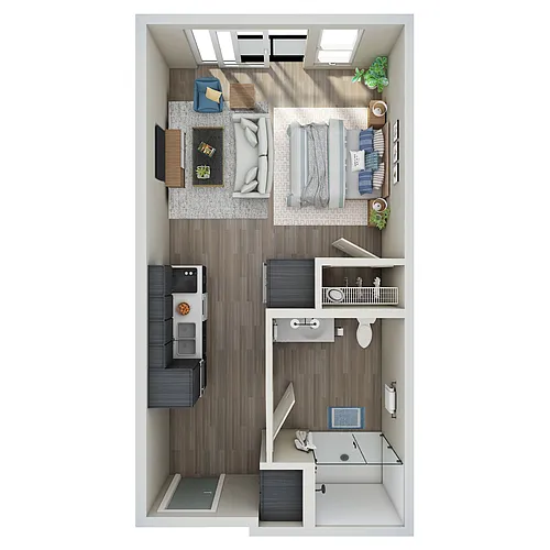Floor plan Studio - MFTE - H