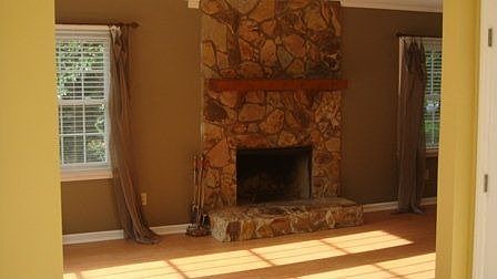 Great rock chimney in Living Room