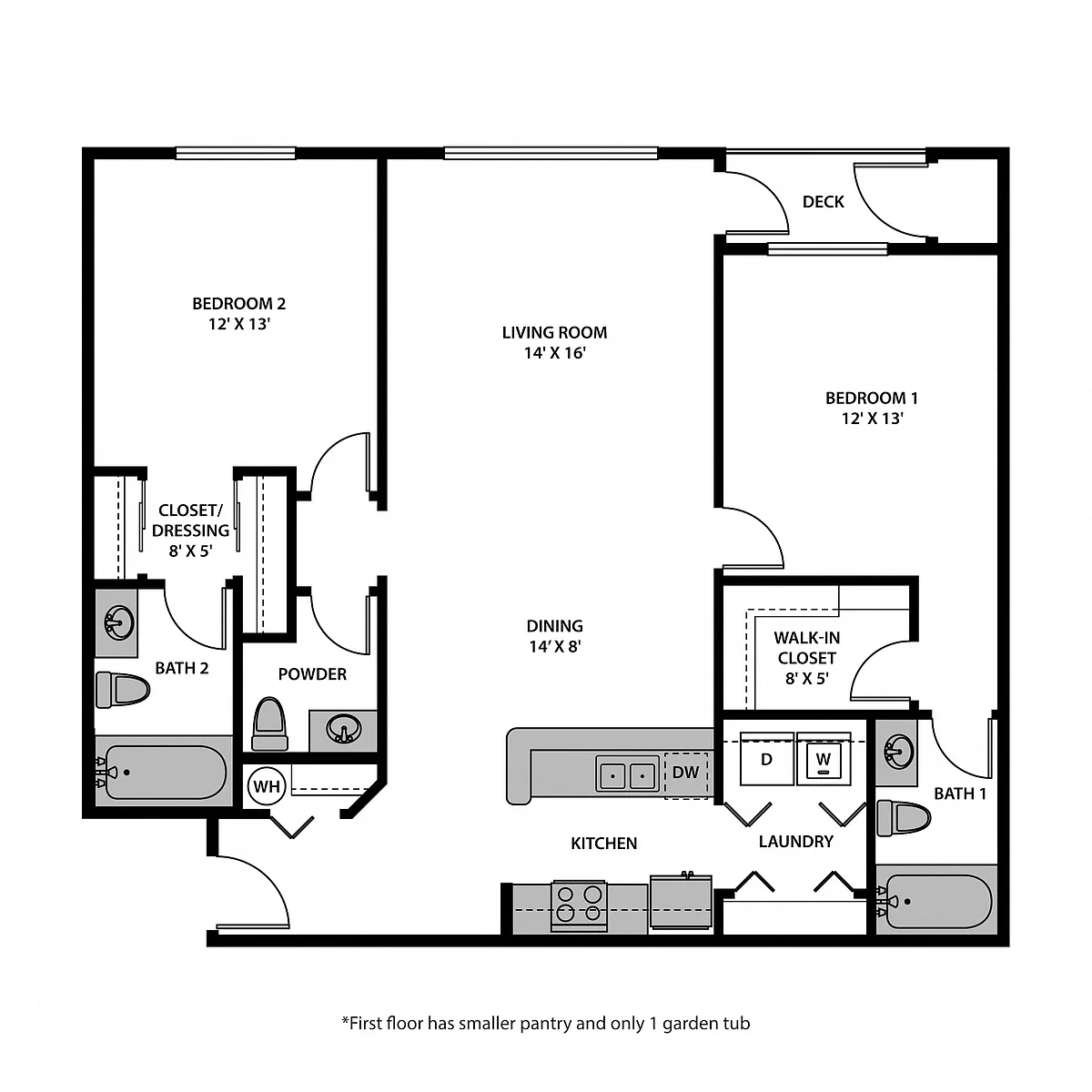 Floor plan Two Bed Double Master