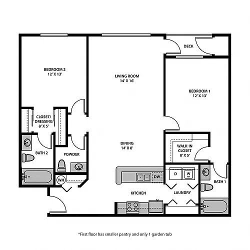 Floor plan Two Bed Double Master