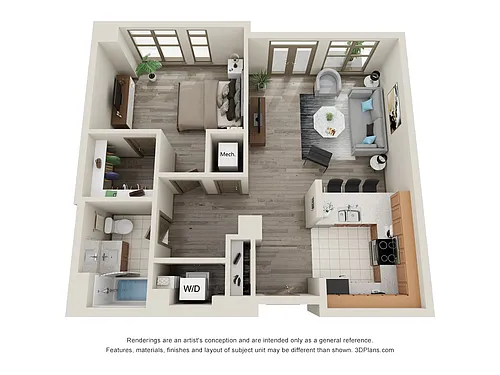 Floor plan 1 Bedroom 1 Bath