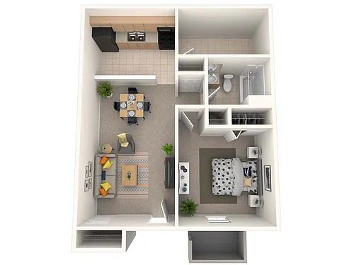 Floor plan 1 Bed/1 Bath