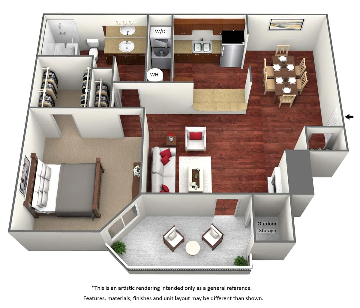 Floor plan One Bed One Bath - A2