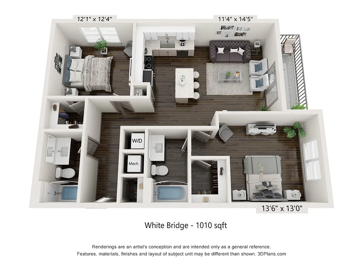 Floor plan White Bridge - 2x2