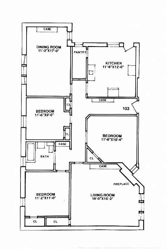 Floor plan 3 BEDROOM - 1 BATHROOM