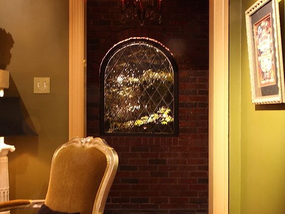 Entry with leaded glass and slate floors