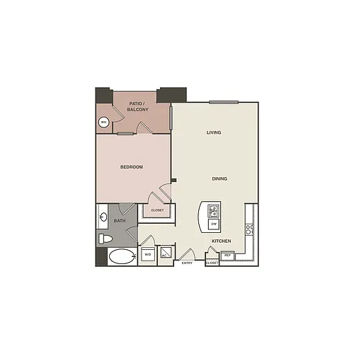 Floor plan 1 Bedrm 1 Bath 775 Renovated