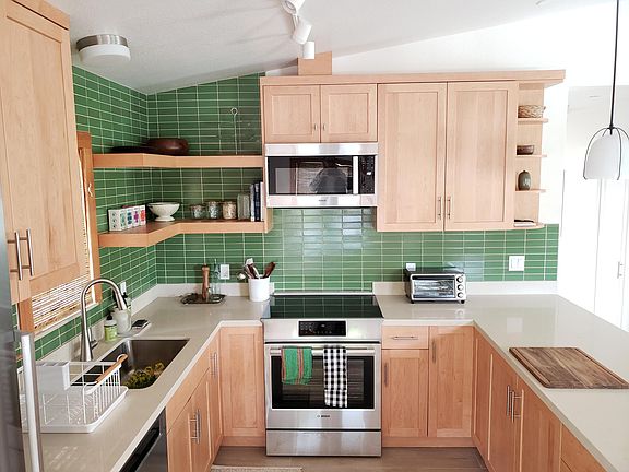 High ceilings provide an open lofty feel. Multiple lighting options for different cooking stations.