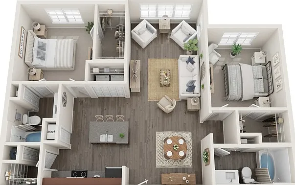 The Bambino Deluxe - Two Bedrooms Two Bathrooms 1132 sqft with Extended Living Area The Bambino Deluxe - Two Bedrooms Two Bathrooms 1132 sqft with Extended Living Area