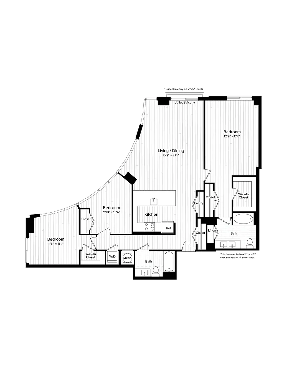 Floor plan C08 Three Bedroom Two Bath