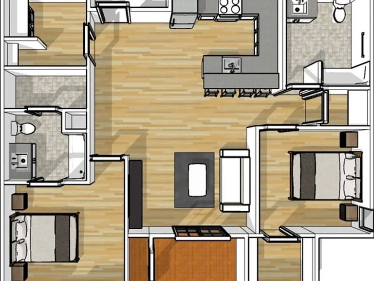 2 bedroom, 2 bath - 2D 2 bedroom, 2 bath - 2D