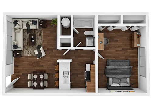 Floor plan 1 Bedroom 1 Bathroom