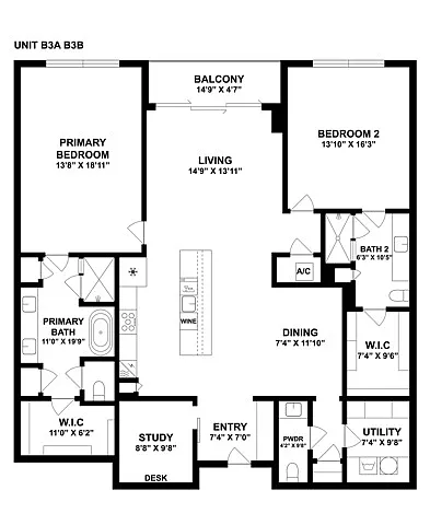 Floor plan B3B