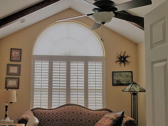 Wood beams on the ceiling.