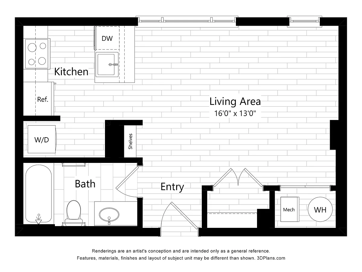 Floor plan Small Studio 305